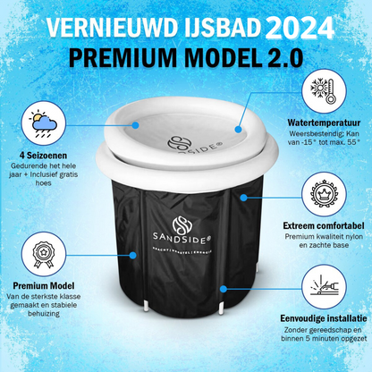 Sandside Ice Bath XL 2023 – faltbare Badewanne – Eisbad – Badewanne für Erwachsene – Badeeimer – faltbare Badewanne – Wim Hof