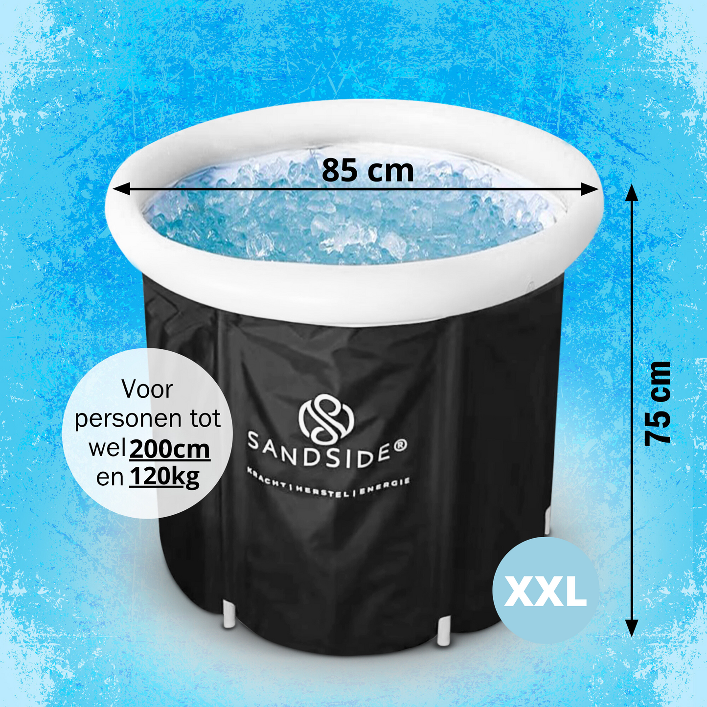 Sandside Ice Bath XL 2023 – faltbare Badewanne – Eisbad – Badewanne für Erwachsene – Badeeimer – faltbare Badewanne – Wim Hof