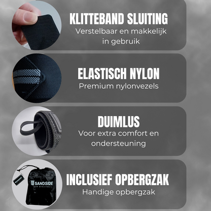 Sandside Wrist Wraps Premium voor Crossfit en Fitness