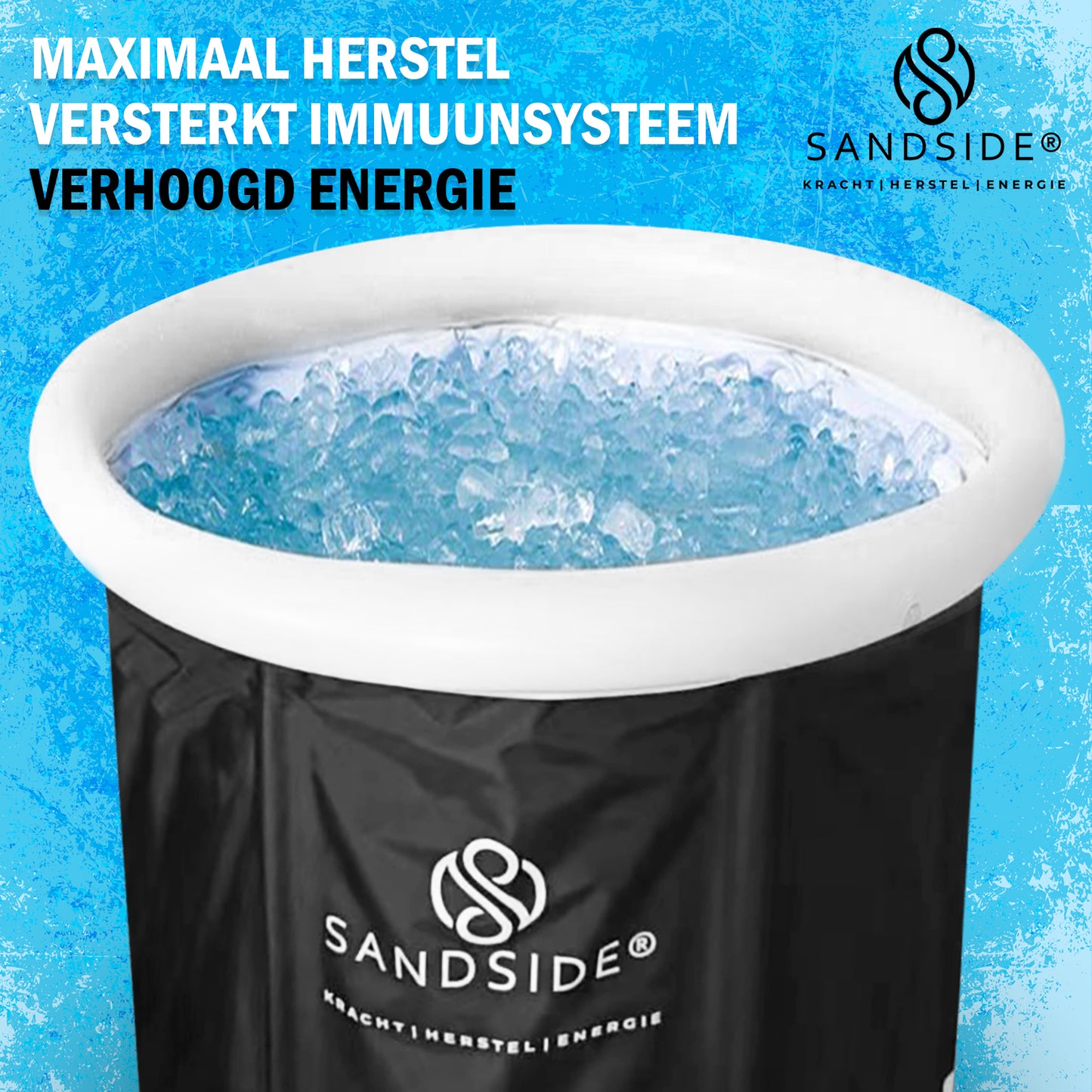 Sandside Ice Bath XL 2023 – faltbare Badewanne – Eisbad – Badewanne für Erwachsene – Badeeimer – faltbare Badewanne – Wim Hof